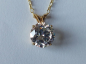Preview: gold plated silver chain with 10 mm white zirconia pendant-anchor chain 45 cm